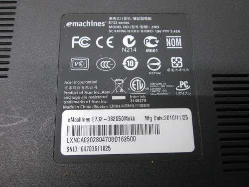 Acer EMachine E732 Bottom Base Cover E173569